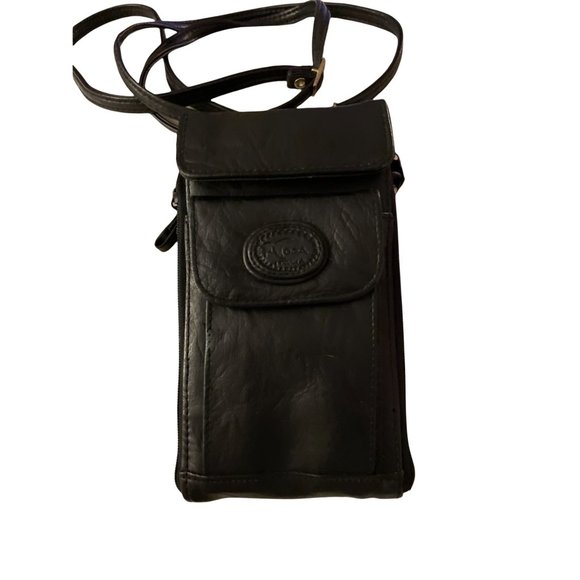 Black Moda Italia Crossbody Wallet - Picture 1 of 14